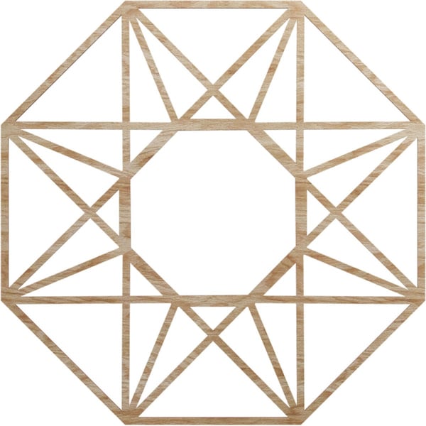 Ekena Millwork Guardian Wood Fretwork Pierced Ceiling Medallion, Red Oak, 34"OD x 13 1/4"ID x 1/4"T CMWP34X34X0250GDRO - main